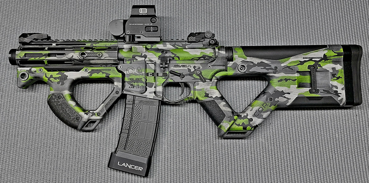 Multi Camo high-heat vinyl stencil kit by Stencil Craft, yellow paint mask vinyl for Cerakote and DuraCoat finishes, view 8