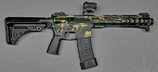 Brushstroke Camouflage High Heat Vinyl Stencil Kit - 2x 11"x6" Sheets Durable, Easy to Use, Avery Stencil Vinyl, Cerakote Stencil