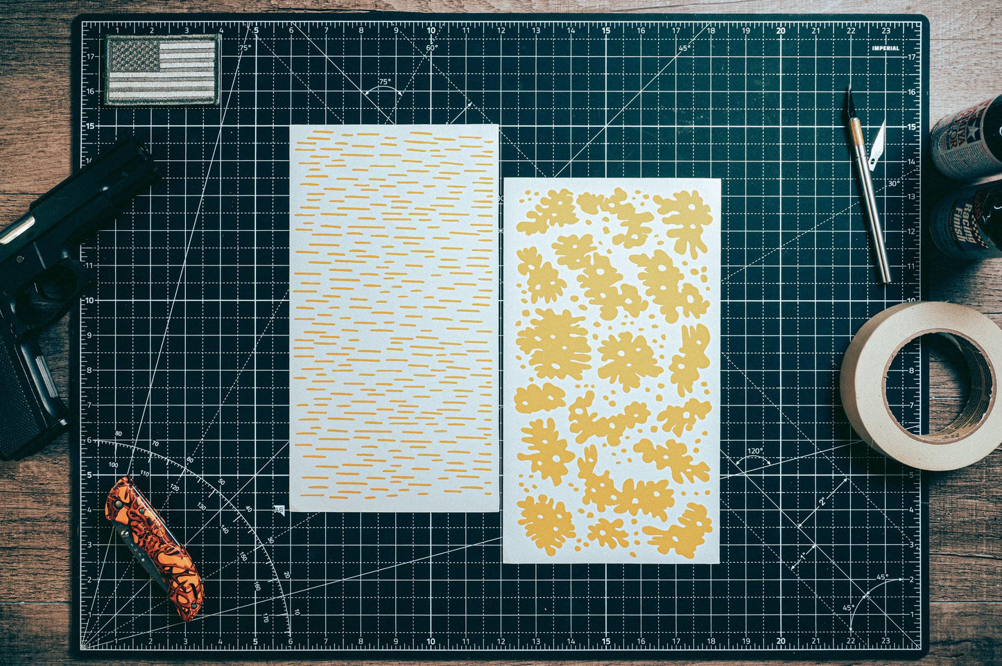 Bulgaria Frogskin Camo High Heat Vinyl Stencil Kit - 2x 11"x6" Sheets Durable, Easy, Heat Resistant, Avery Stencil Vinyl, Cerakote Stencil