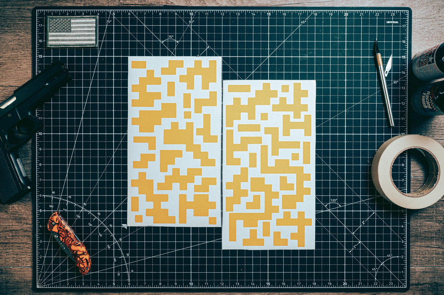 Digital Camo Large High Heat Vinyl Stencil Kit - 2x 11"x6" Sheets Durable, Easy, and Heat Resistant, Avery Stencil Vinyl, Cerakote Stencil