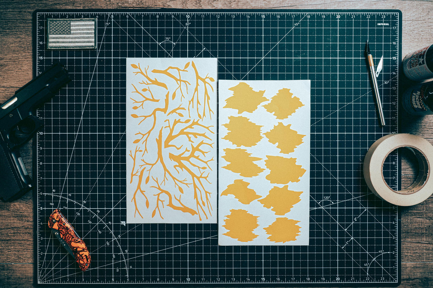 Predator Camo High Heat Vinyl Stencil Kit - 2x 11"x6" Sheets Durable, Easy to Use, and Heat Resistant, Avery Stencil Vinyl, Cerakote Stencil
