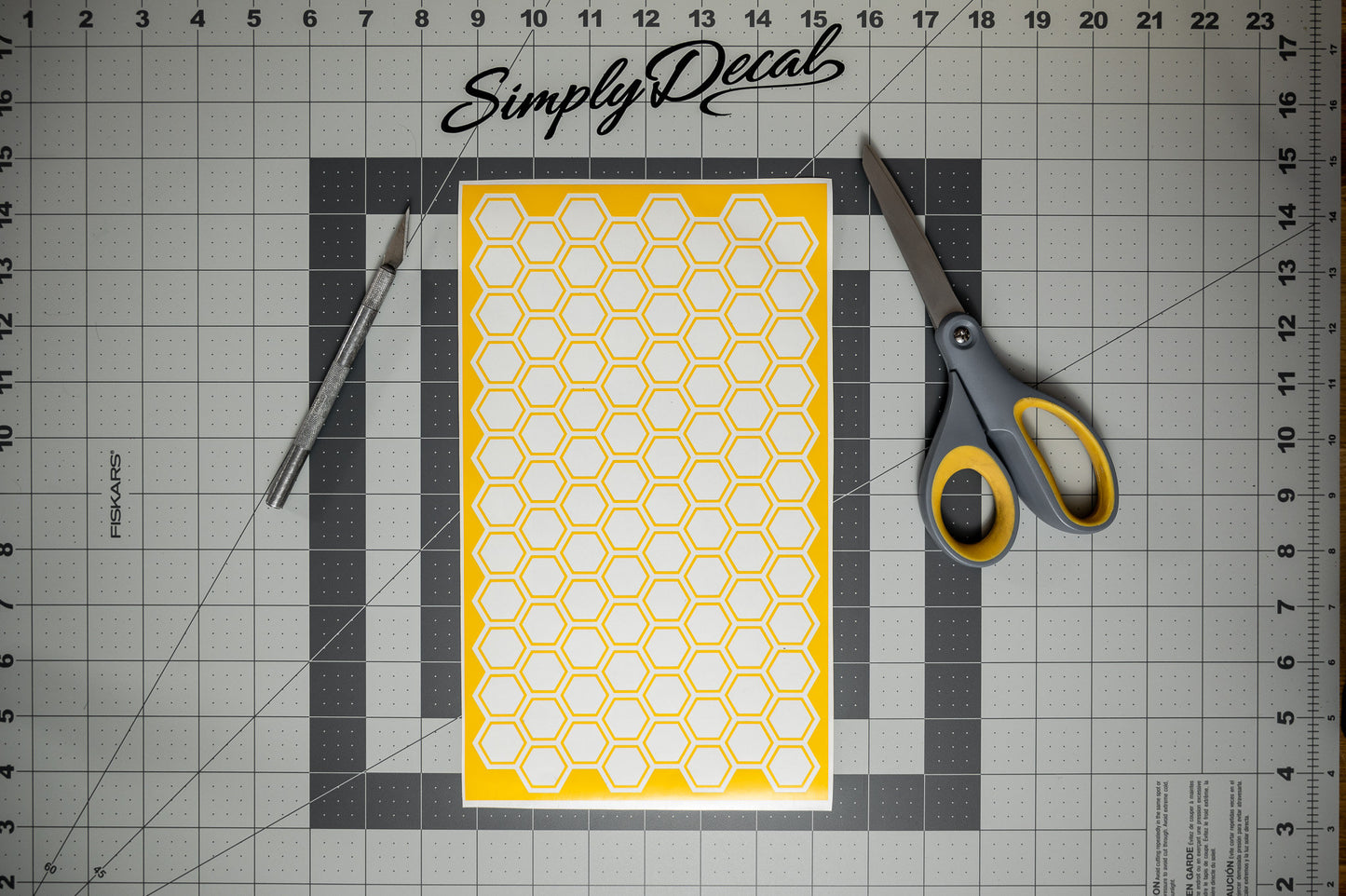Hexagon Pattern High Heat Vinyl Stencil Kit - 2x 11"x6" Sheets Durable, Easy to Use, and Heat Resist, Avery Stencil Vinyl, Cerakote Stencil