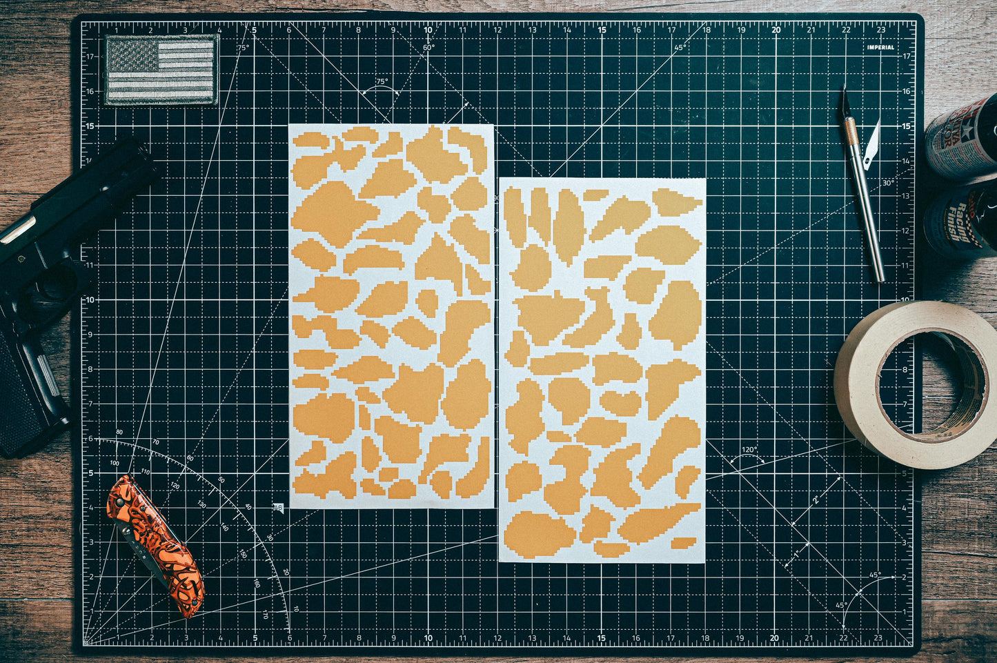 Atac Camo High Heat Vinyl Stencil Kit - 2x 11"x6" Sheets Durable Easy to Use and Heat Resistant, Avery Stencil Vinyl, Cerakote Stencil