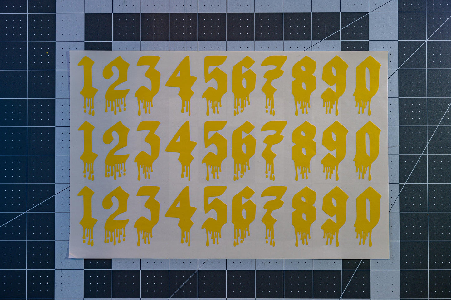 Dripping Numbers High Heat Vinyl Stencil Kit - 2x 11"x6" Sheets Durable, Easy to Use, Avery Stencil Vinyl, Cerakote Stencil