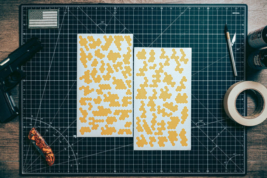 Hexagon Hex Camo V2 High Heat Vinyl Stencil Kit - 2x 11"x6" Sheets Durable, Easy to Use, Avery Stencil Vinyl, Cerakote Stencil