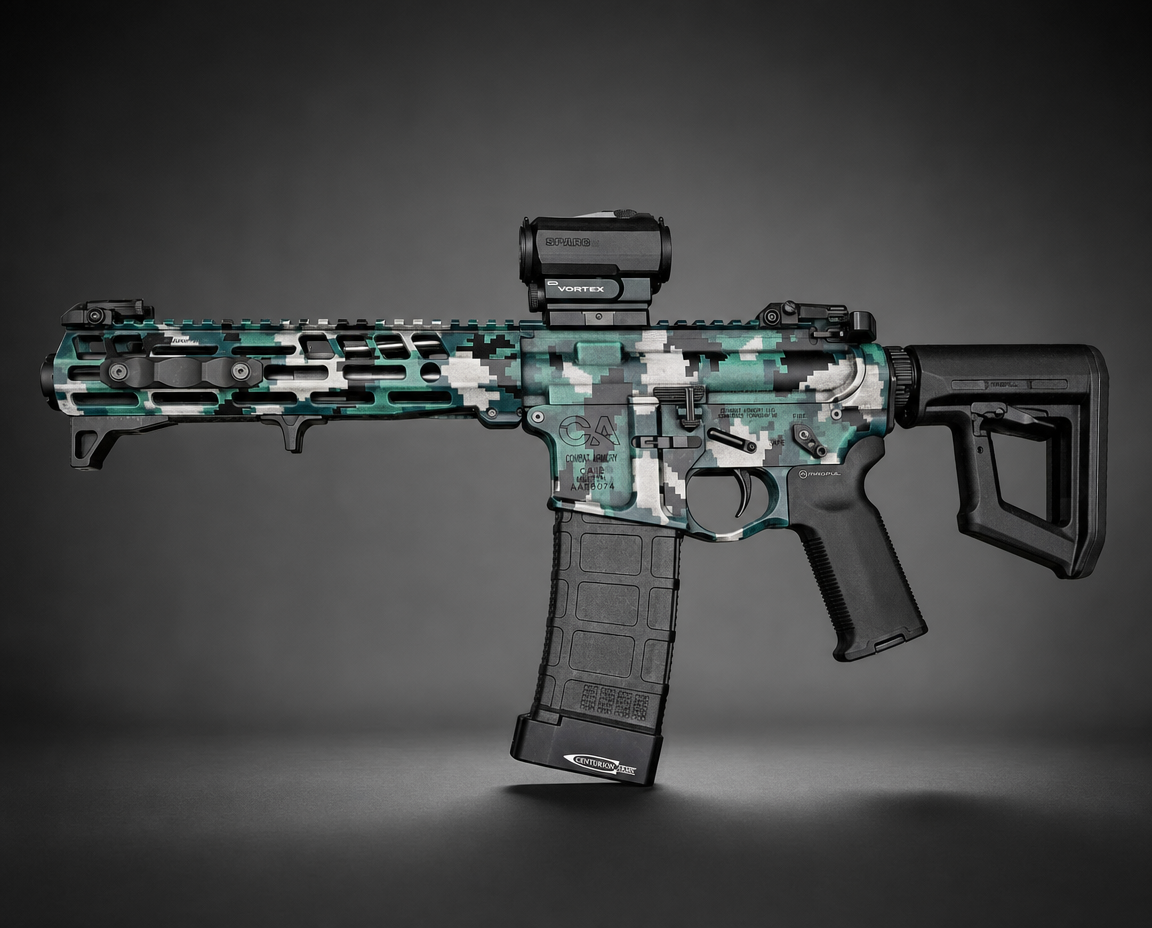 Berezka Camouflage high-heat vinyl stencil kit by Stencil Craft, yellow paint mask vinyl for Cerakote and DuraCoat finishes, view 2