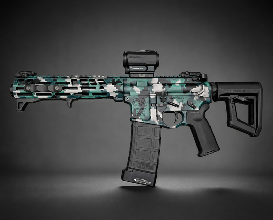 Berezka Camouflage high-heat vinyl stencil kit by Stencil Craft, yellow paint mask vinyl for Cerakote and DuraCoat finishes, view 2