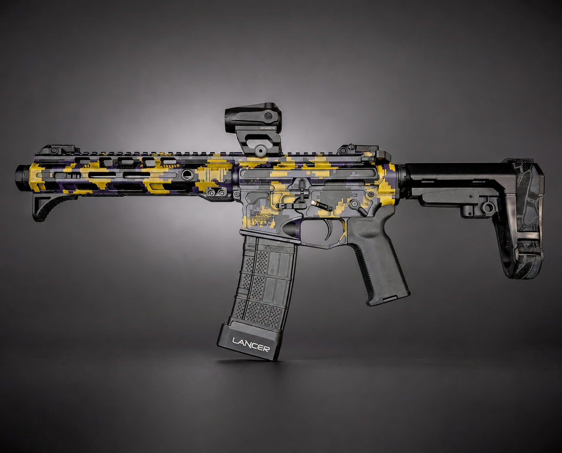 Berezka Camouflage high-heat vinyl stencil kit by Stencil Craft, yellow paint mask vinyl for Cerakote and DuraCoat finishes, view 4