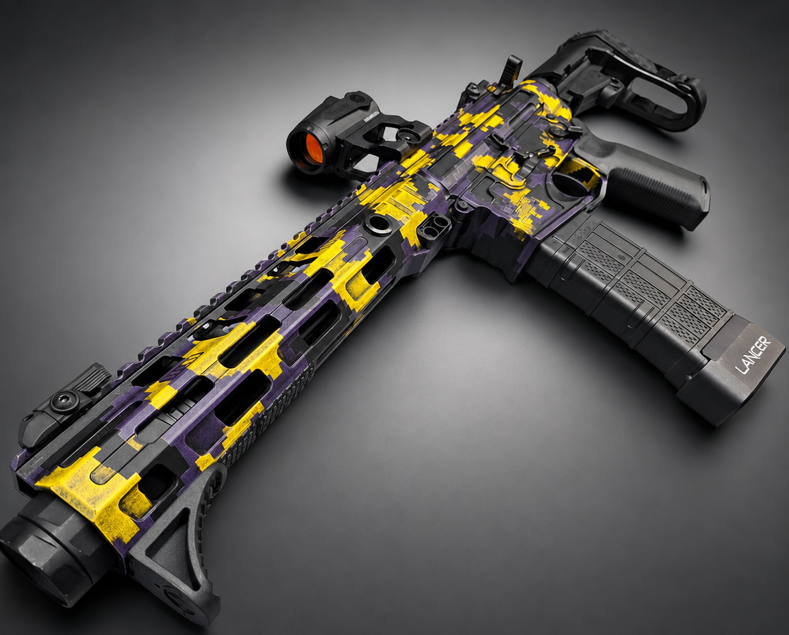 Berezka Camouflage high-heat vinyl stencil kit by Stencil Craft, yellow paint mask vinyl for Cerakote and DuraCoat finishes, view 5