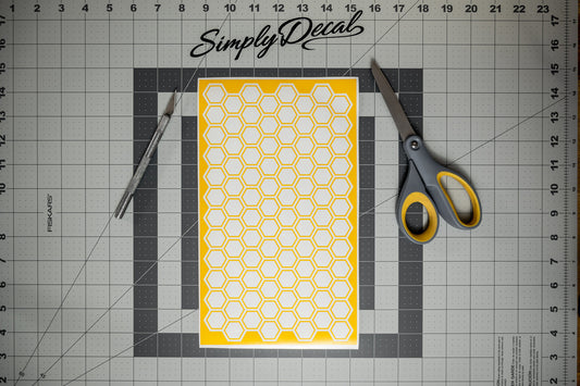 Hexagon Pattern High Heat Vinyl Stencil Kit - 2x 11"x6" Sheets Durable, Easy to Use, and Heat Resist, Avery Stencil Vinyl, Cerakote Stencil