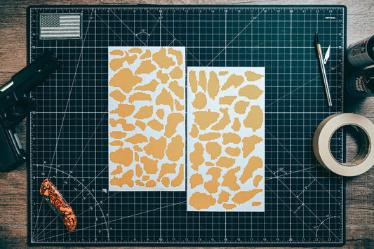 Atac Camo High Heat Vinyl Stencil Kit - 2x 11"x6" Sheets Durable Easy to Use and Heat Resistant, Avery Stencil Vinyl, Cerakote Stencil