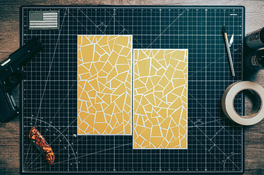 Fractured Glass High Heat Vinyl Stencil Kit - 2x 11"x6" Sheets Durable Easy to Use and Heat Resistant, Avery Stencil Vinyl, Cerakote Stencil