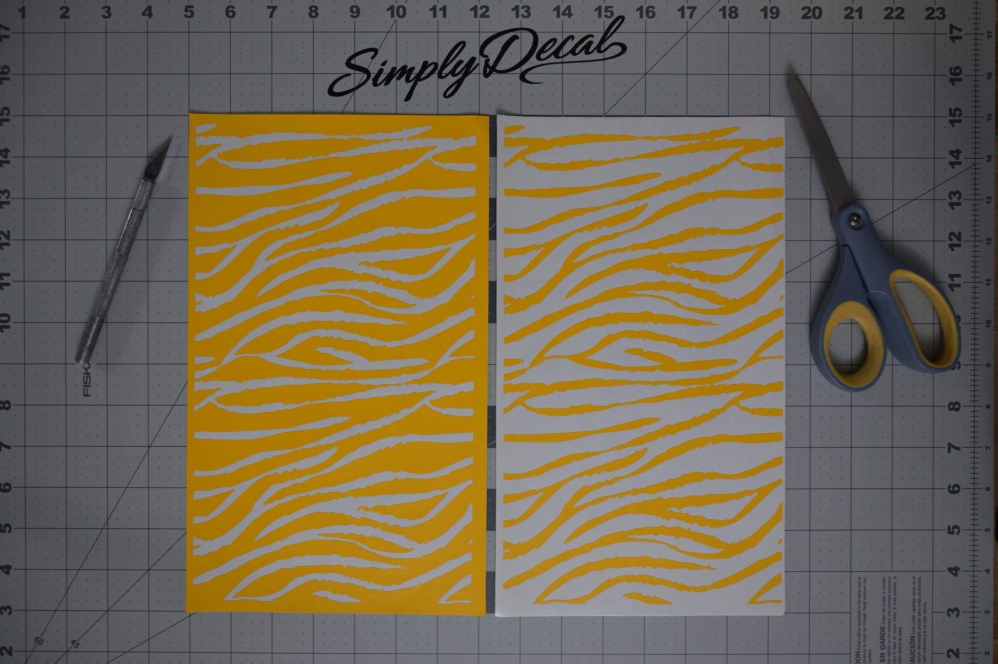 Zebra Stripes high-heat vinyl stencil kit by Stencil Craft, yellow paint mask vinyl for Cerakote and DuraCoat finishes